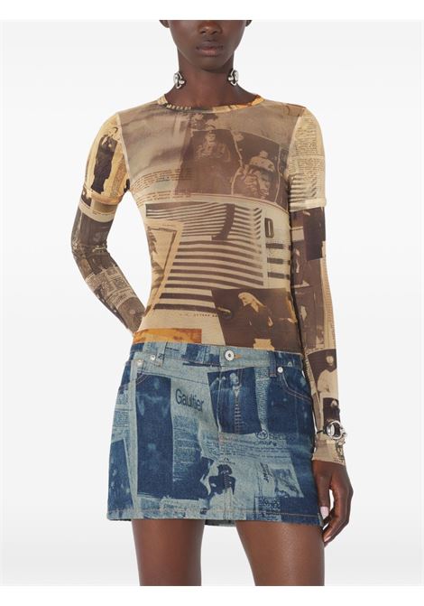 journal tee ecru grigia e rossa JEAN PAUL GAULTIER | 26/01-W-TO416-M013P030830